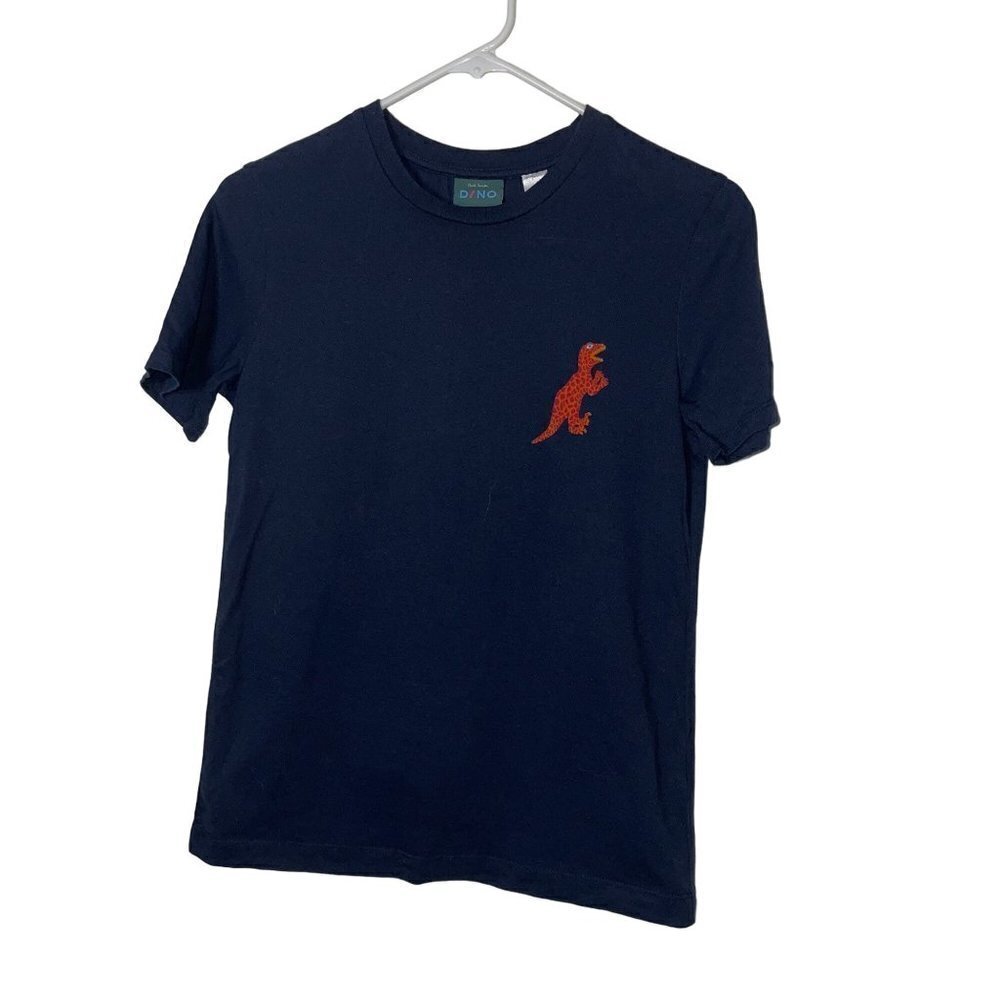 Paul Smith Womens Dino Tee Shirt Size XS Navy Blue Pure Cotton Crew Neck Casual